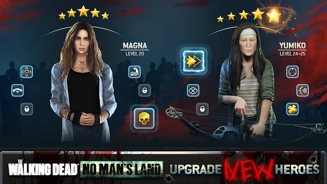 The Walking Dead No Man's Land (Мод: Безлимитные ресурсы и мощные персонажи) — скачать на Андроид — скриншот 2 The Walking Dead No Man's Land (Мод: Безлимитные ресурсы и мощные персонажи) — скачать на Андроид — скриншот 2