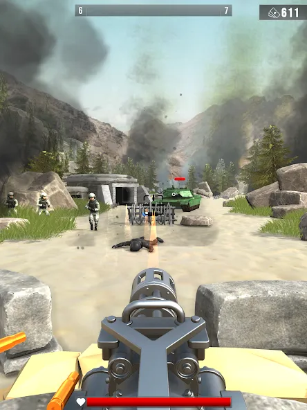 Infantry Attack: War 3D FPS бесплатно на Андроид — мод: Безлимитные деньги и оружие — скриншот 5 Infantry Attack: War 3D FPS бесплатно на Андроид — мод: Безлимитные деньги и оружие — скриншот 5