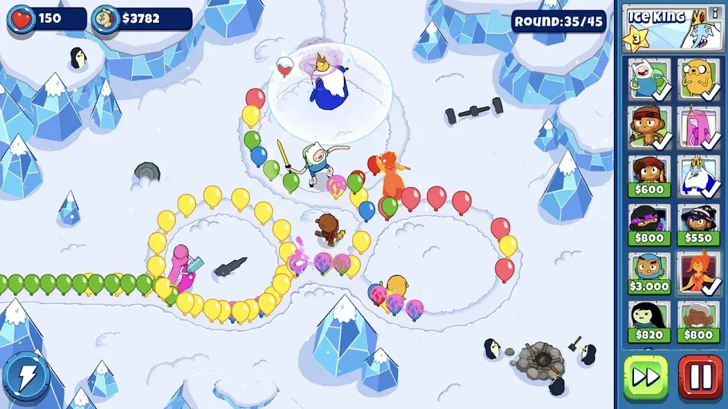 Bloons Adventure Time TD взлом на Андроид — Безлимитные деньги и персонажи — скриншот 1 Bloons Adventure Time TD взлом на Андроид — Безлимитные деньги и персонажи — скриншот 1