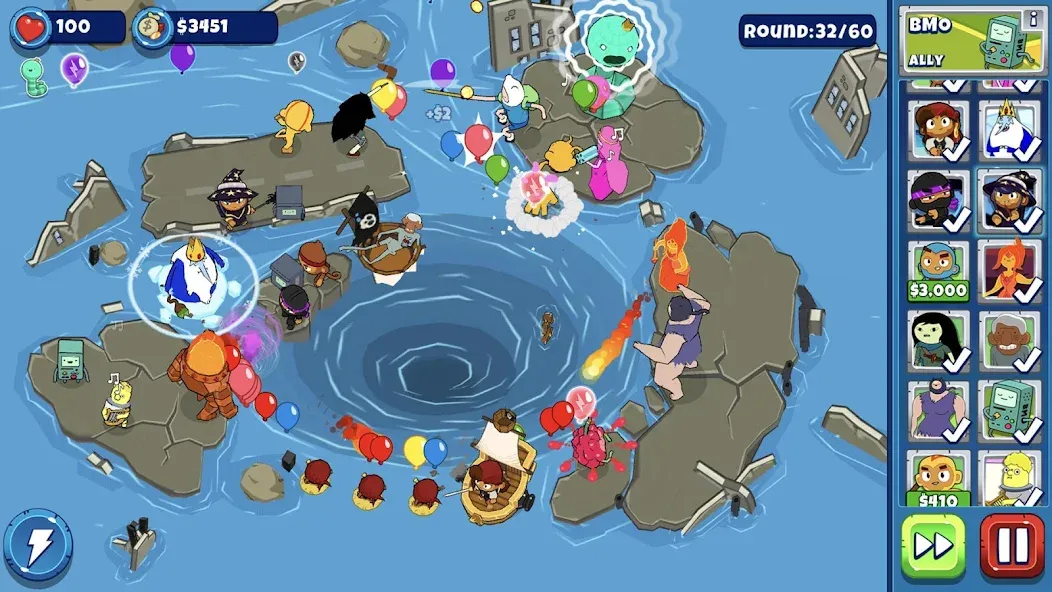 Bloons Adventure Time TD взлом на Андроид — Безлимитные деньги и персонажи — скриншот 2 Bloons Adventure Time TD взлом на Андроид — Безлимитные деньги и персонажи — скриншот 2