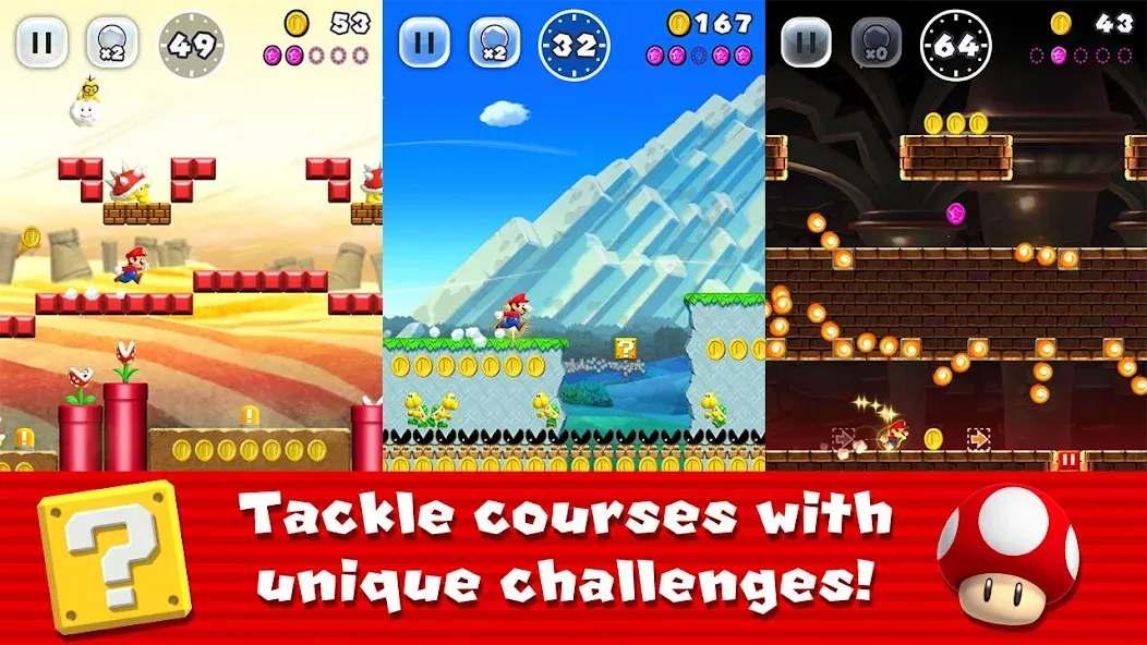 Скачать Super Mario Run Mod APK — Безлимитные монеты и разблокированы уровни — скриншот 1