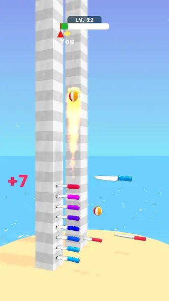 Скачать Ball Up: Knife Racing Mod APK — Безлимитные деньги и все ножи — скриншот 1