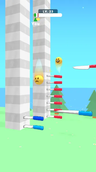 Скачать Ball Up: Knife Racing Mod APK — Безлимитные деньги и все ножи — скриншот 2