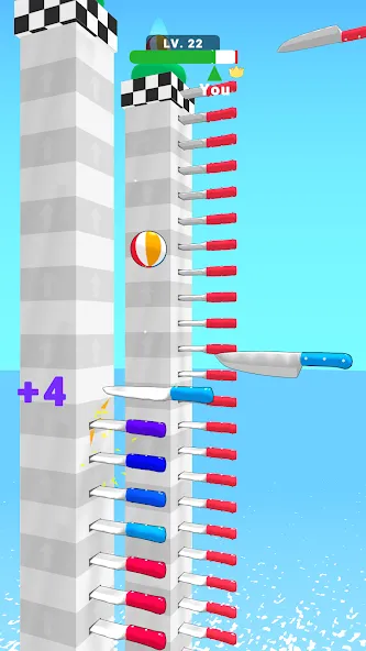 Скачать Ball Up: Knife Racing Mod APK — Безлимитные деньги и все ножи — скриншот 3