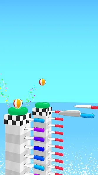 Скачать Ball Up: Knife Racing Mod APK — Безлимитные деньги и все ножи — скриншот 4