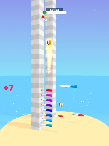 Скачать Ball Up: Knife Racing Mod APK — Безлимитные деньги и все ножи — скриншот 5
