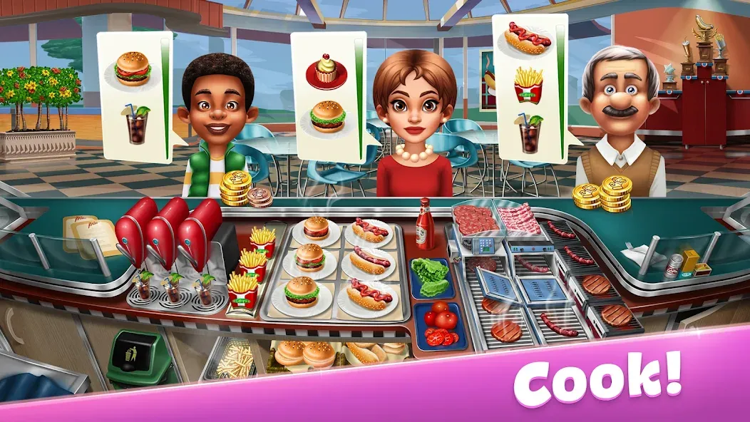 Скачать Cooking Fever: Restaurant Game последней версии — Безлимитные монеты и все рестораны открыты — скриншот 1 Скачать Cooking Fever: Restaurant Game последней версии — Безлимитные монеты и все рестораны открыты — скриншот 1