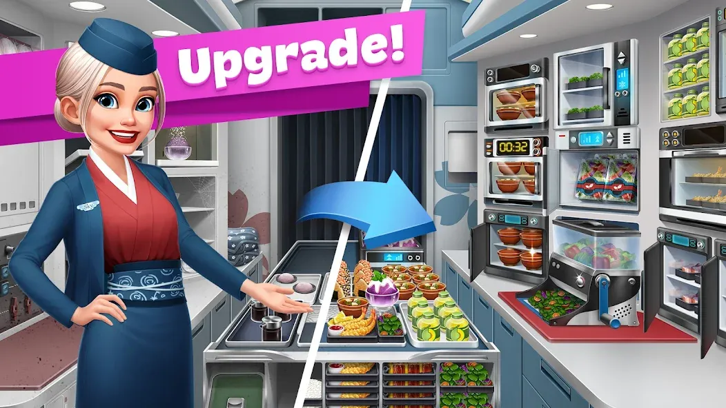 Airplane Chefs - Cooking Game (Мод: Безлимитные деньги и энергия) — скачать на Андроид — скриншот 4 Airplane Chefs - Cooking Game (Мод: Безлимитные деньги и энергия) — скачать на Андроид — скриншот 4