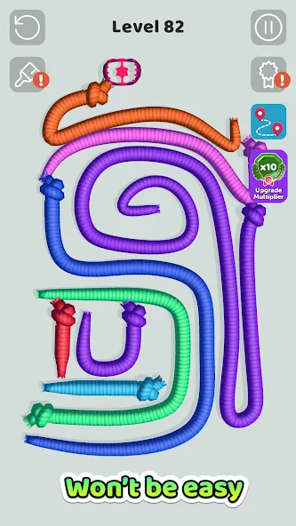 Tangled Snakes бесплатно на Андроид — мод: Безлимитные подсказки и все уровни — скриншот 4 Tangled Snakes бесплатно на Андроид — мод: Безлимитные подсказки и все уровни — скриншот 4