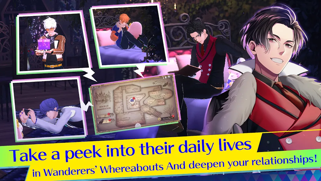 Otome Games Obey Me! NB бесплатно на Андроид — мод: Безлимитные ресурсы и открыты все уровни — скриншот 5 Otome Games Obey Me! NB бесплатно на Андроид — мод: Безлимитные ресурсы и открыты все уровни — скриншот 5