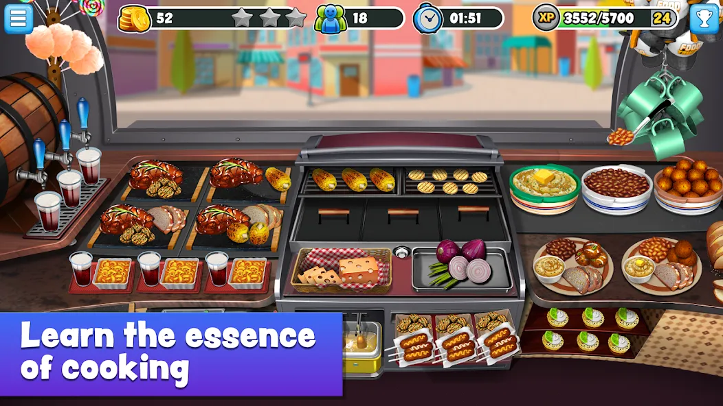 Food Truck Chef™ Cooking Games на телефон — скачать мод: Много денег и все уровни открыты — скриншот 1