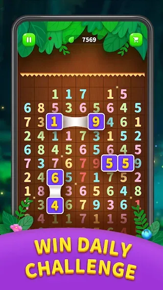 Number Match - Ten Pair Puzzle на телефон — скачать мод: Без рекламы и бесконечные подсказки — скриншот 4 Number Match - Ten Pair Puzzle на телефон — скачать мод: Без рекламы и бесконечные подсказки — скриншот 4