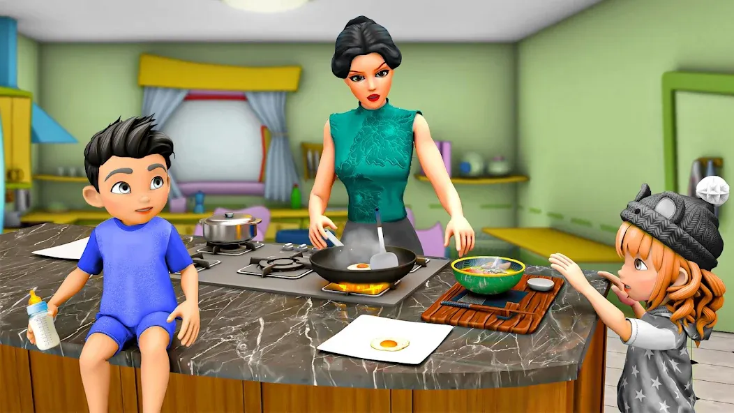 Virtual Mother Simulator 3D взлом на Андроид — Безлимитные деньги и энергия — скриншот 4 Virtual Mother Simulator 3D взлом на Андроид — Безлимитные деньги и энергия — скриншот 4