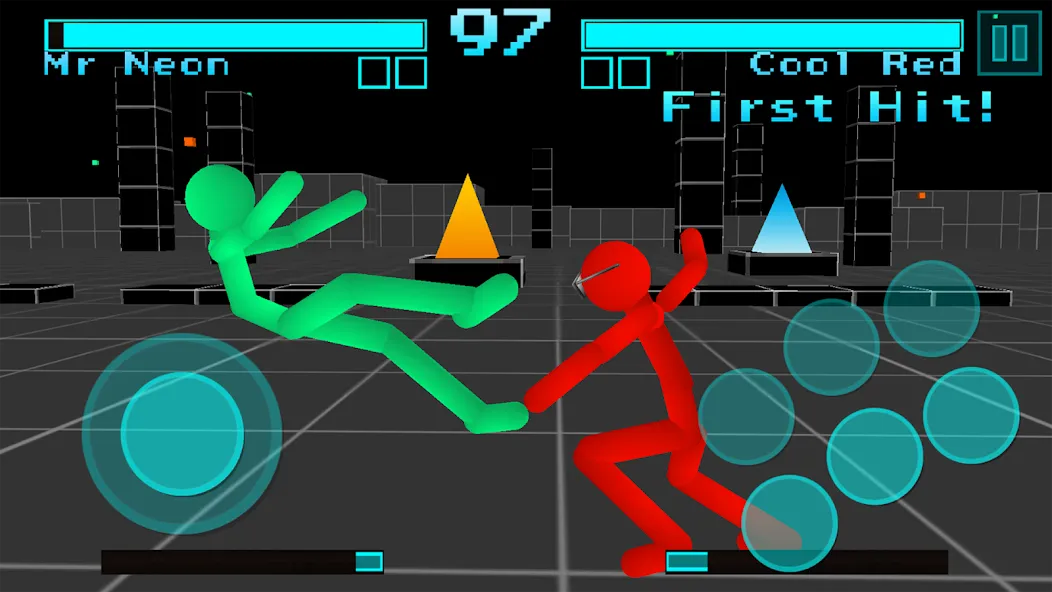 Мод Stickman Fighting Neon Warrior — Безлимитные деньги и оружие, скачать APK — скриншот 1