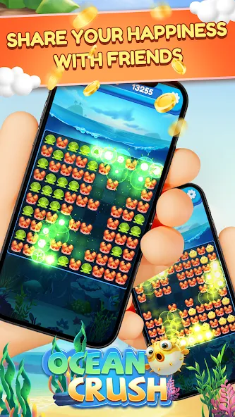 Скачать Ocean Crush-Matching Games последней версии — Безлимитные ходы и бустеры — скриншот 4
