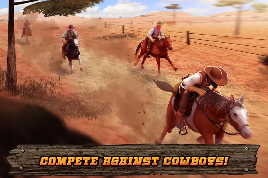 Cowboys Horse Racing Derby — скачать мод: Безлимитные деньги и ускоренная лошадь — скриншот 3 Cowboys Horse Racing Derby — скачать мод: Безлимитные деньги и ускоренная лошадь — скриншот 3