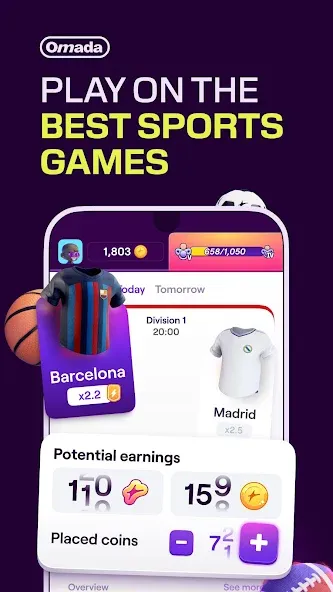 Omada - Make Sport Social бесплатно на Андроид — мод: Социальный спорт без ограничений — скриншот 1