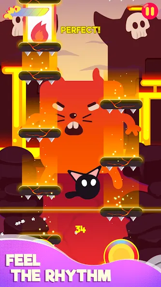 Cringe the Cat - Music Game — взломанная версия, Безлимитные ноты и все уровни — скриншот 2 Cringe the Cat - Music Game — взломанная версия, Безлимитные ноты и все уровни — скриншот 2