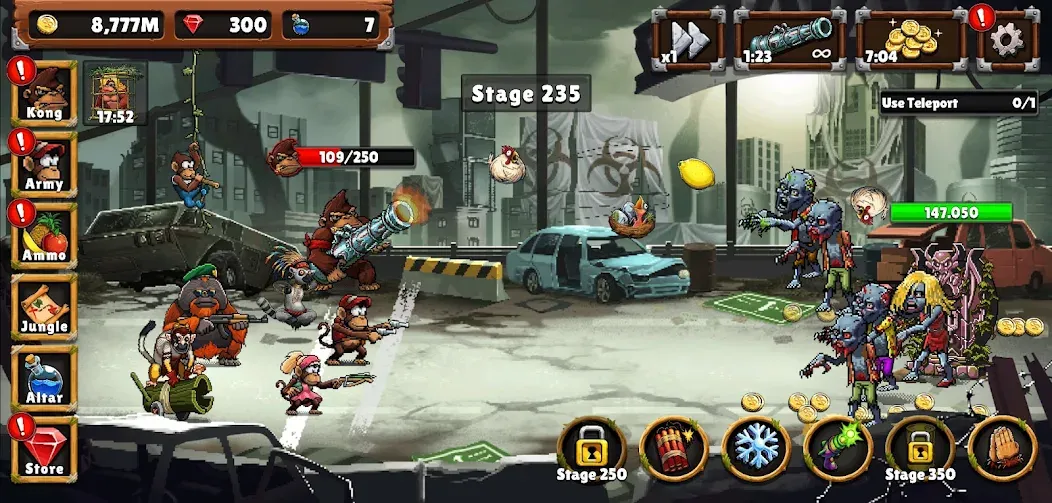 Скачать мод Apes vs. Zombies — Безлимитные ресурсы и усиленные обезьяны — скриншот 3
