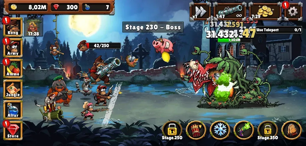 Скачать мод Apes vs. Zombies — Безлимитные ресурсы и усиленные обезьяны — скриншот 4