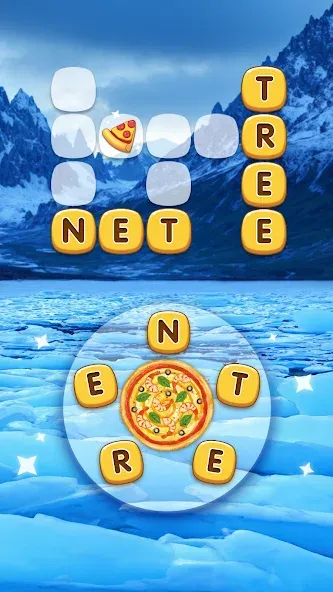 Word Pizza - Word Games на телефон — скачать мод: Безлимитные подсказки и монеты — скриншот 2 Word Pizza - Word Games на телефон — скачать мод: Безлимитные подсказки и монеты — скриншот 2