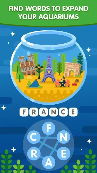 Скачать Word Search Sea: Word Puzzle — Безлимитные подсказки и открыты уровни — скриншот 2