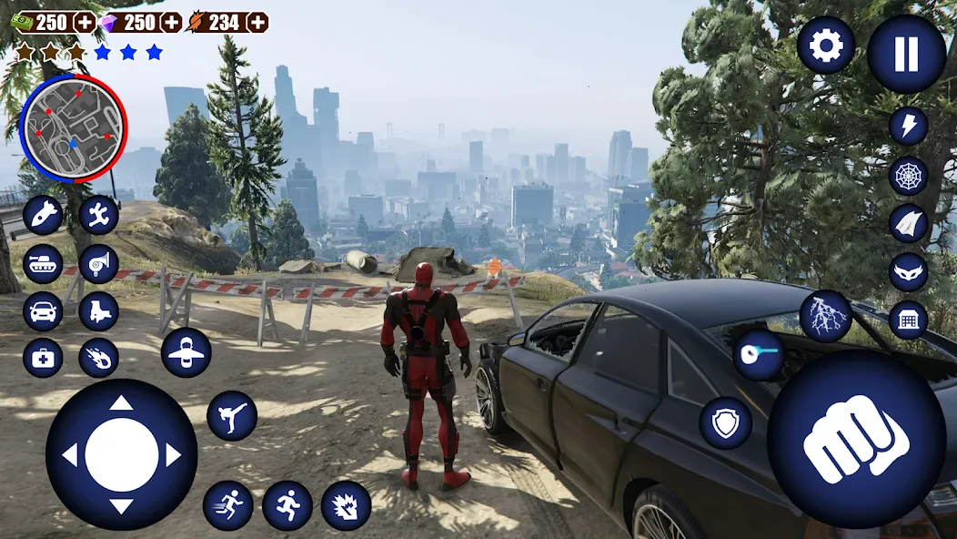 Miami Rope Hero Spider Game взлом на Андроид — Безлимитные деньги и оружие — скриншот 3 Miami Rope Hero Spider Game взлом на Андроид — Безлимитные деньги и оружие — скриншот 3