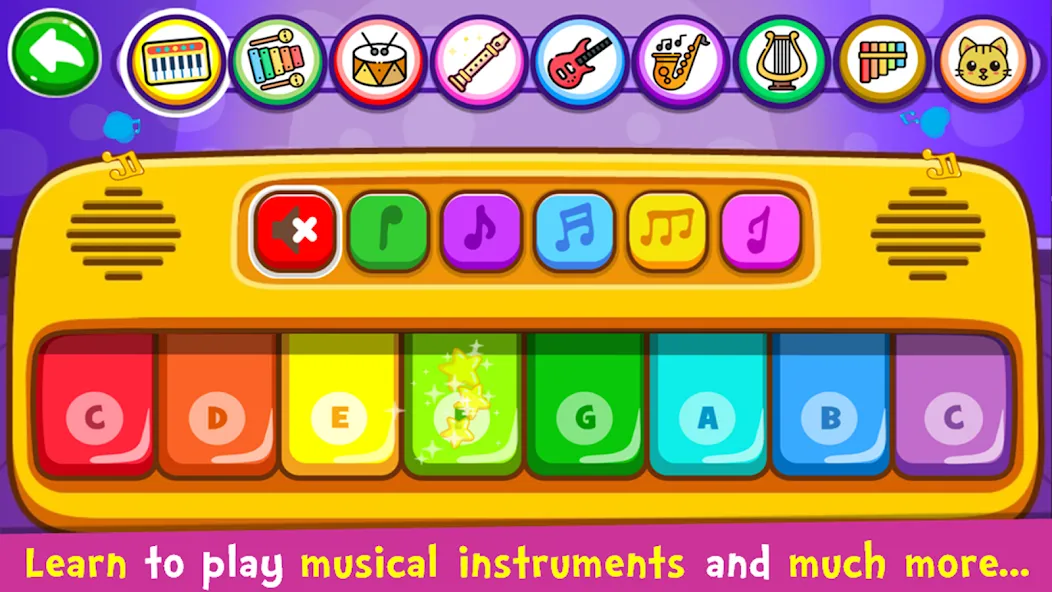 Piano Kids - Music & Songs на телефон — скачать мод: Все песни и инструменты открыты — скриншот 1