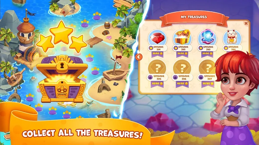 Скачать мод Pirate Treasures: Jewel & Gems — Безлимитные монеты и жизни — скриншот 4 Скачать мод Pirate Treasures: Jewel & Gems — Безлимитные монеты и жизни — скриншот 4
