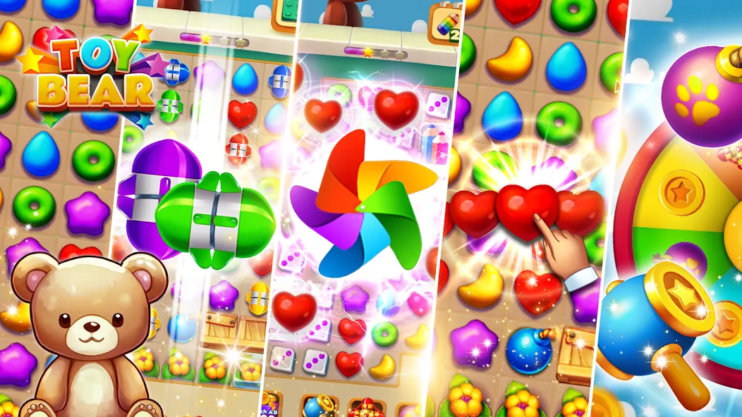 Toy Bear Sweet POP: Match 3 MOD APK: Много монет и жизней — скриншот 4