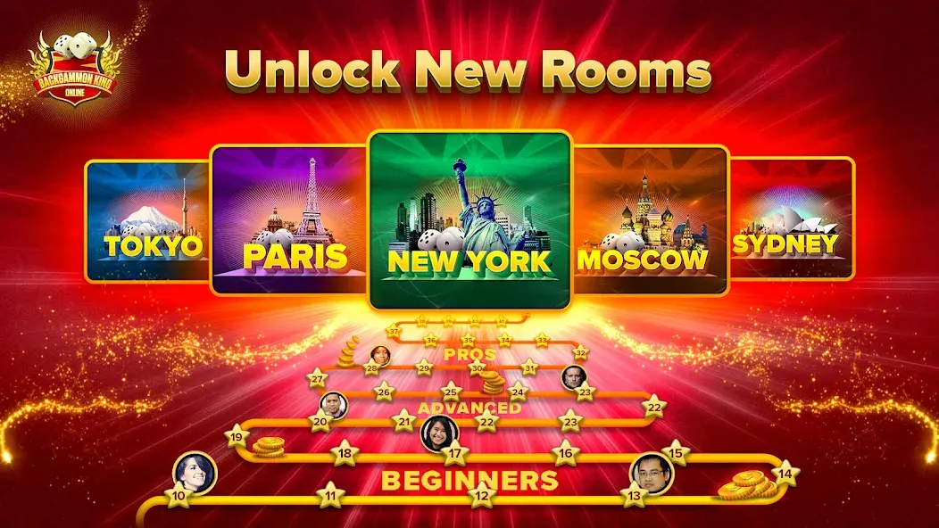 Backgammon King Online MOD APK: Безлимитные монеты и премиум открыт — скриншот 4