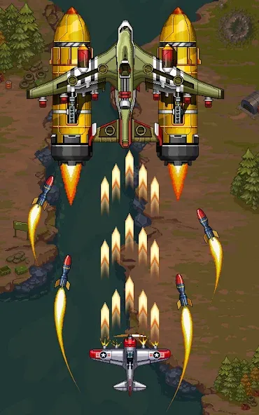 1945 Air Force: Airplane games взломанный APK — Безлимитные деньги и все самолёты — скриншот 5