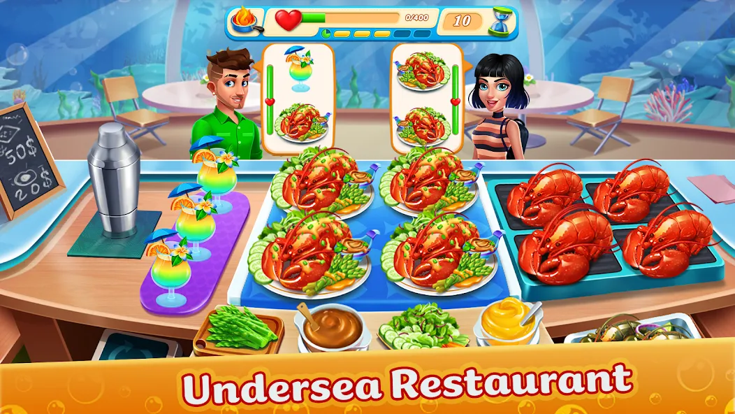 Скачать Cooking Aquarium - A Star Chef последней версии — Много денег и алмазов — скриншот 2