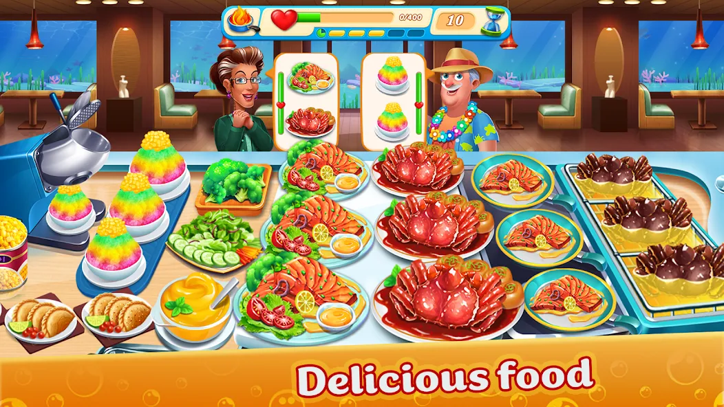 Скачать Cooking Aquarium - A Star Chef последней версии — Много денег и алмазов — скриншот 3