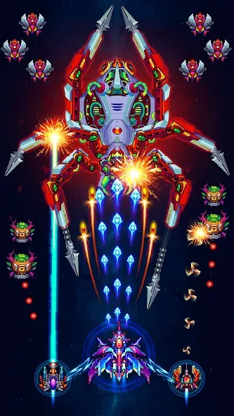 Скачать Galaxiga Arcade Shooting Game Mod APK — Безлимитные монеты и все корабли — скриншот 3 Скачать Galaxiga Arcade Shooting Game Mod APK — Безлимитные монеты и все корабли — скриншот 3