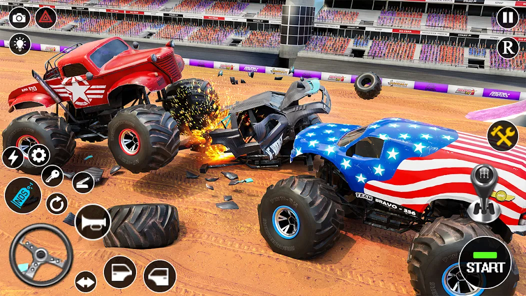 Fearless US Monster Truck Game взлом APK — Безлимитные деньги и все машины — скриншот 4 Fearless US Monster Truck Game взлом APK — Безлимитные деньги и все машины — скриншот 4
