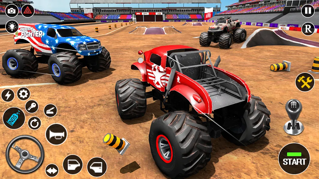 Fearless US Monster Truck Game взлом APK — Безлимитные деньги и все машины — скриншот 5 Fearless US Monster Truck Game взлом APK — Безлимитные деньги и все машины — скриншот 5