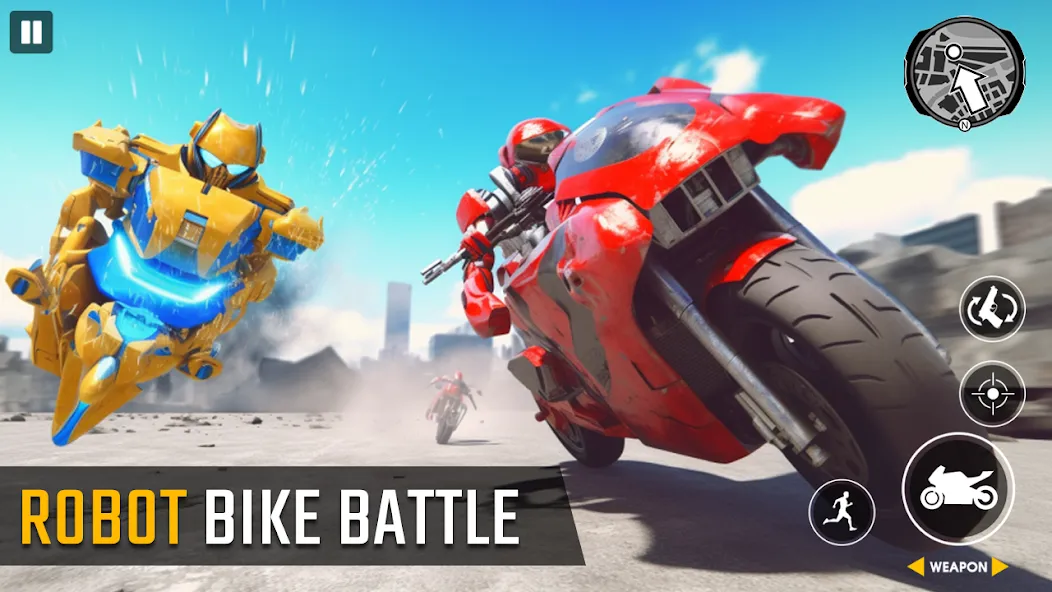 Real Robot Bike Transform Game — последняя версия с модом (Безлимитные деньги и все роботы) — скриншот 5 Real Robot Bike Transform Game — последняя версия с модом (Безлимитные деньги и все роботы) — скриншот 5
