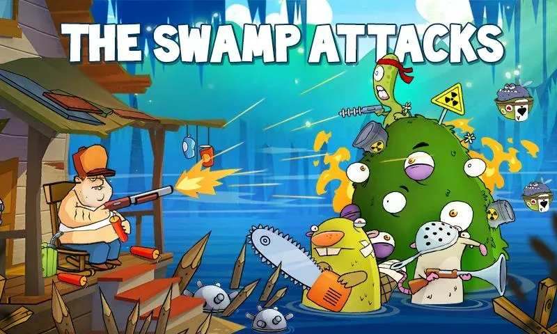 Swamp Attack MOD APK: Безлимитные монеты и усиленное оружие — скриншот 1 Swamp Attack MOD APK: Безлимитные монеты и усиленное оружие — скриншот 1