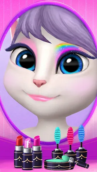 My Talking Angela MOD APK скачать на Андроид — Безлимитные монеты и алмазы — скриншот 2 My Talking Angela MOD APK скачать на Андроид — Безлимитные монеты и алмазы — скриншот 2