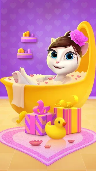 My Talking Angela MOD APK скачать на Андроид — Безлимитные монеты и алмазы — скриншот 3 My Talking Angela MOD APK скачать на Андроид — Безлимитные монеты и алмазы — скриншот 3