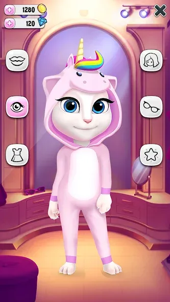 My Talking Angela MOD APK скачать на Андроид — Безлимитные монеты и алмазы — скриншот 4 My Talking Angela MOD APK скачать на Андроид — Безлимитные монеты и алмазы — скриншот 4