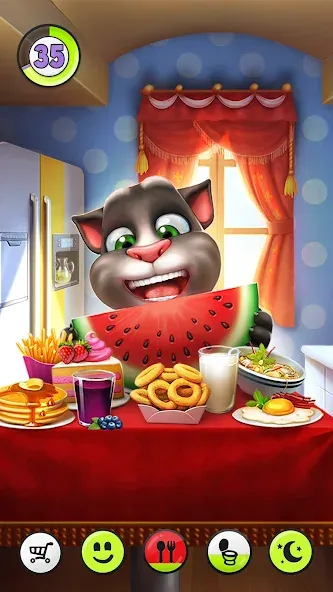 My Talking Tom бесплатно на Андроид — мод: Безлимитные деньги и одежда — скриншот 3