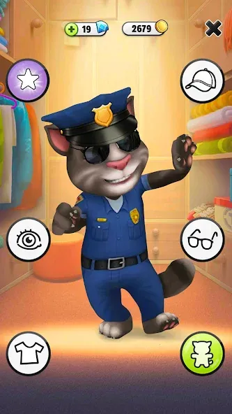 My Talking Tom бесплатно на Андроид — мод: Безлимитные деньги и одежда — скриншот 4