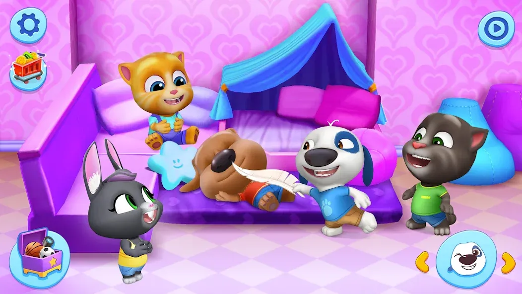 My Talking Tom Friends MOD APK скачать на Андроид — Безлимитные монеты и все персонажи — скриншот 4