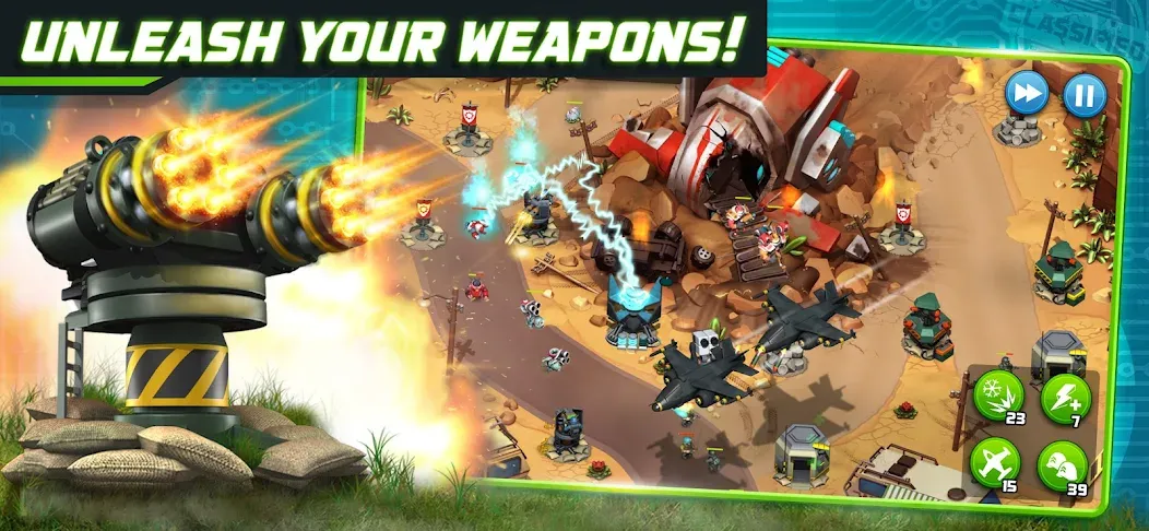 Alien Creeps - Tower Defense (Мод: Безлимитные деньги и все уровни открыты) — скачать на Андроид — скриншот 1