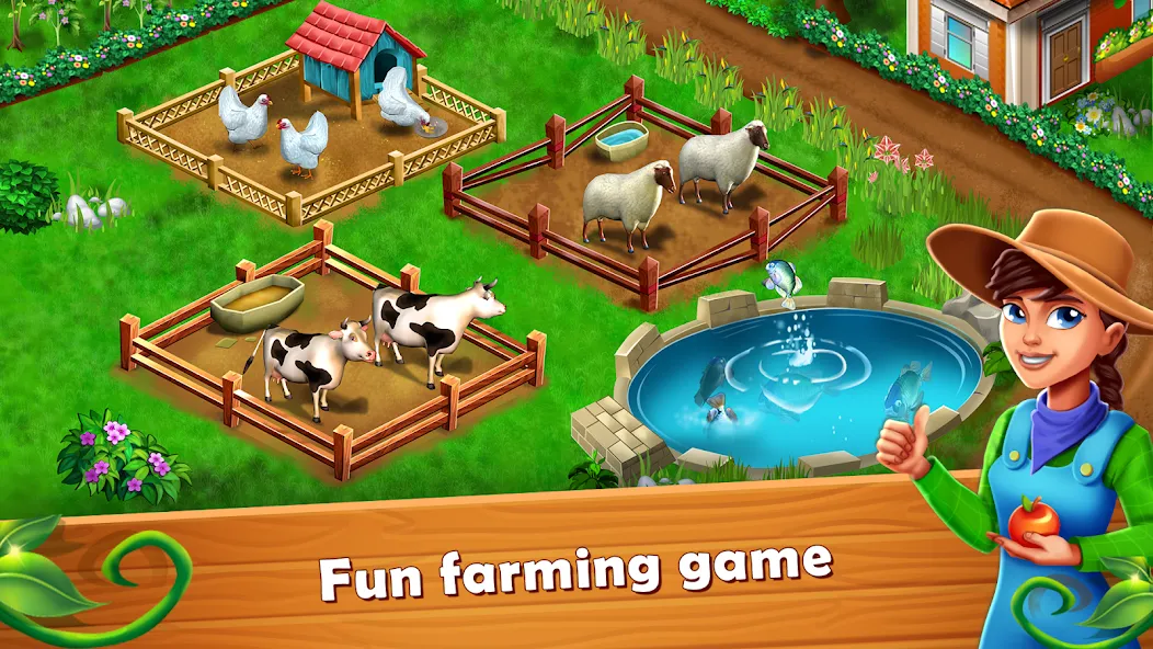 Farm Fest : Farming Games бесплатно на Андроид — мод: Безлимитные монеты и ресурсы — скриншот 1