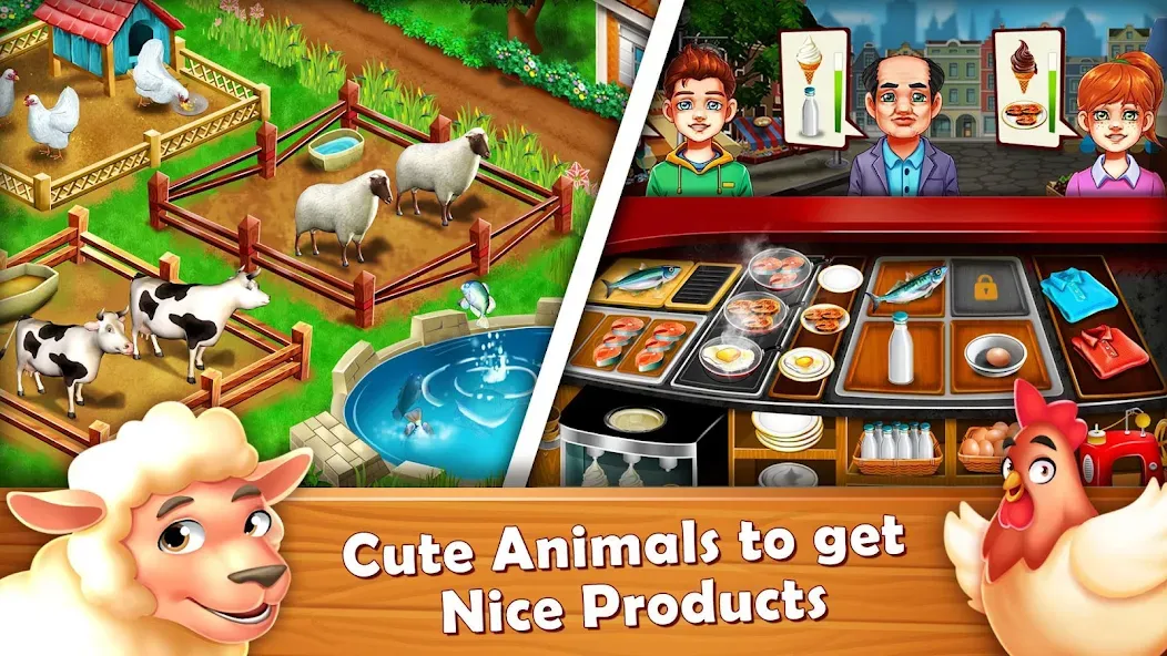 Farm Fest : Farming Games бесплатно на Андроид — мод: Безлимитные монеты и ресурсы — скриншот 4