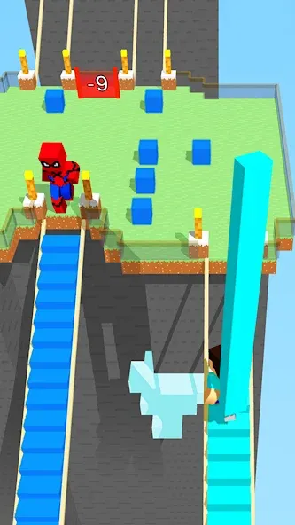 Скачать Craft Bridge Race мод — Безлимитные ресурсы и быстрый бег — скриншот 1