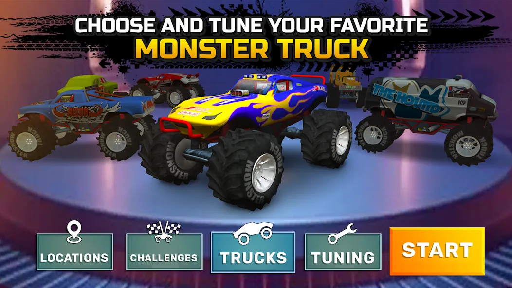 Monster truck: Extreme racing бесплатно на Андроид — мод: Безлимитные деньги и топливо — скриншот 5 Monster truck: Extreme racing бесплатно на Андроид — мод: Безлимитные деньги и топливо — скриншот 5